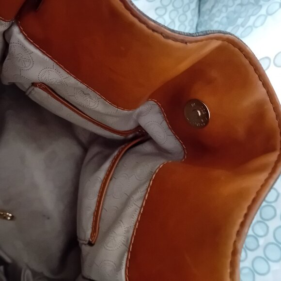 Michael Kors Hamilton Est/West Brown Logo Satchel Purse Bag - Picture 2 of 16